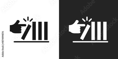 Domino Effect Icon In Black And White Glyph Style