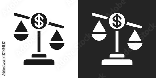 Imbalance Icon In Black And White Glyph Style