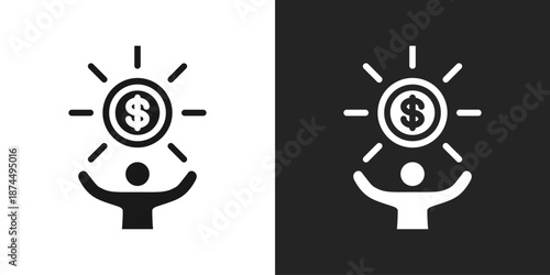 Interest Icon In Black And White Glyph Style