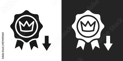 Reputation Loss Icon In Black And White Glyph Style