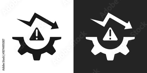 Crisis Management Icon In Black And White Glyph Style