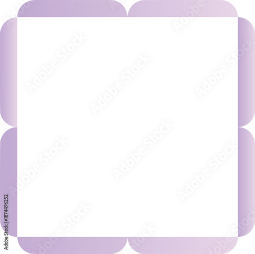 Soft purple rounded corner frame with gradient effect on white background border lavender lilac