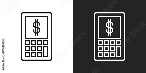 Accounting Icon In Black And White Line Style