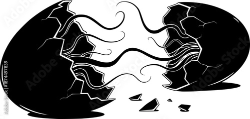 Hatching Egg Vector Illustration