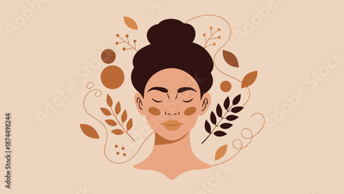 Woman enjoying skincare routine with natural facial treatment