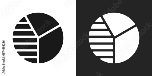 Pie Chart Icon In Black And White Glyph Style
