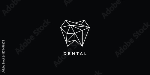 Dental Clinic Logo Tooth abstract Linear Dentist vector logo design