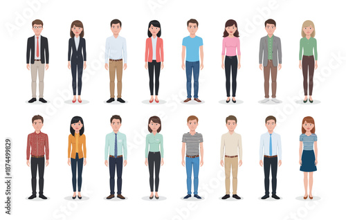 people icon vector, human symbols for user interface, teamwork, community and profile concepts, flat minimal vector illustrations, isolated on white background for web and apps.
