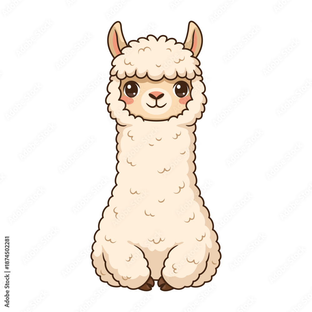 Fototapeta premium Adorable fluffy llama character