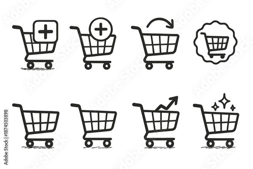 E-commerce outline icon set. Shopping cart and online shopping icons collection