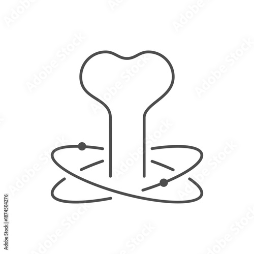 Bone protection line outline icon