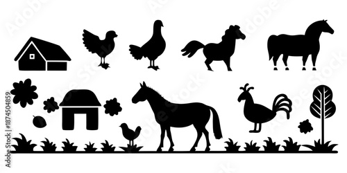 Farm animals and structures