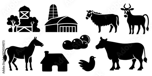 Farm animals and structures
