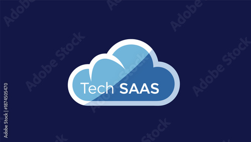 Cloud Computing Logo Tech SaaS Symbol.