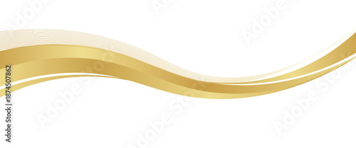 gold wave curve, golden wave corner shape for element, stripes ribbon golden graphic, striped gold