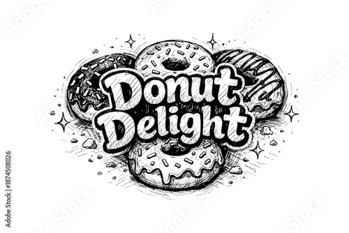 Sketchy donut design: delicious pastries in hand-drawn style