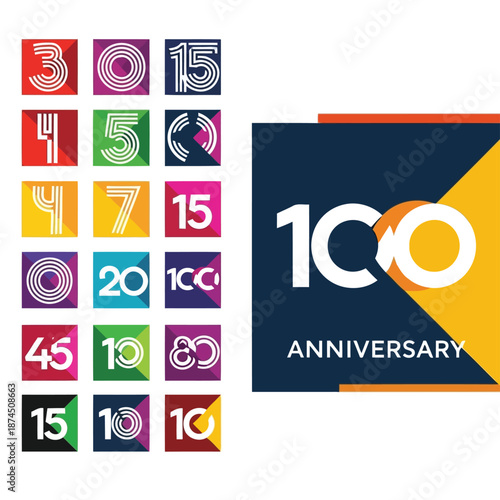 100th Anniversary Logo Vector Illustration