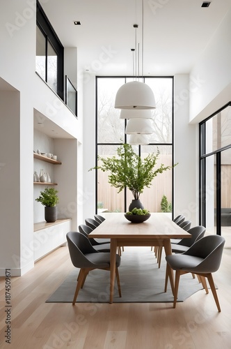 Cozy Modern Living Room with Wooden Coffee Table, Upscale Living Room Interior with Clean Lines. Elegant Living Room with Gray Sofa and Orange Accents.