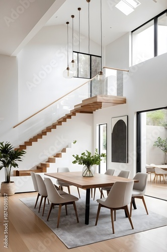 Contemporary Living Room Interior with Organic Textures, Modern Living Room with Natural Wood and Stone Elements.