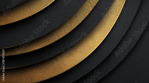 Background with curved gold and black layers creating a modern design pattern in a simple style