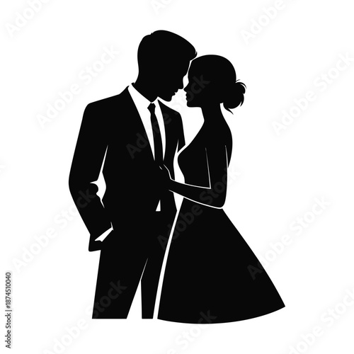 A silhouetted couple embracing intimately depicting a romantic moment and connection between two people