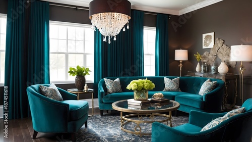 Elegant Modern Living Room with Earthy Color Palette, Elegant Modern Living Room with Earthy Color Palette.