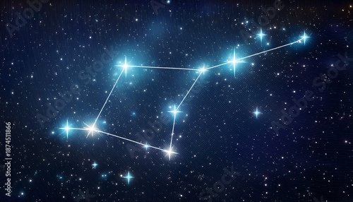 big dipper constellation in the starry night sky isolated bright stars in outer space
