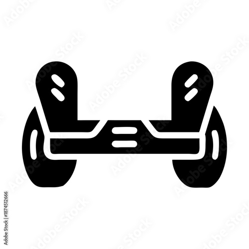 Self Balancing Electric Hoverboard Icon, Futuristic Personal Transport Technology Concept