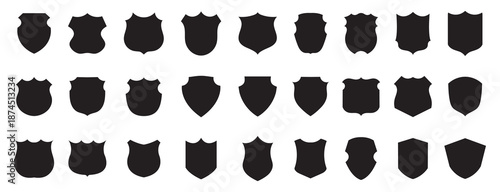 Collection of diverse shield shapes emblem crests heraldry symbol