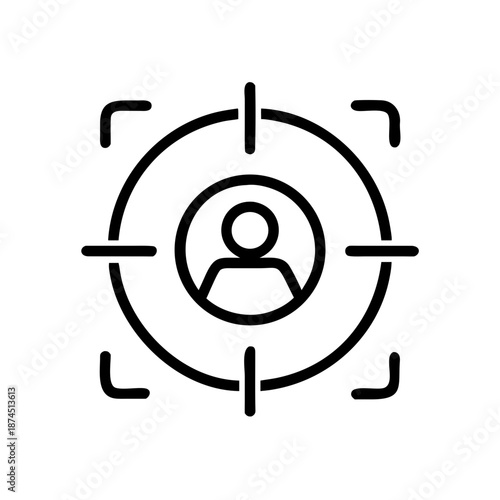 Minimalist target audience concept icon for business marketing and customer focus strategy.