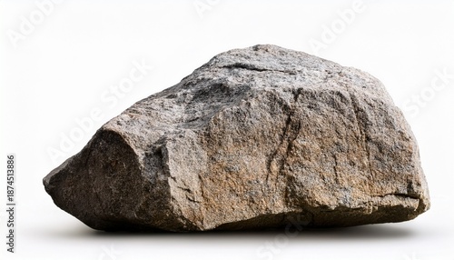 big granite rock stone isolated on white