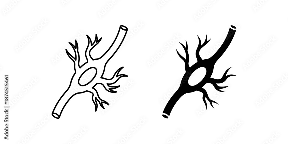 Obraz premium Simple Line Art Neurons Illustration