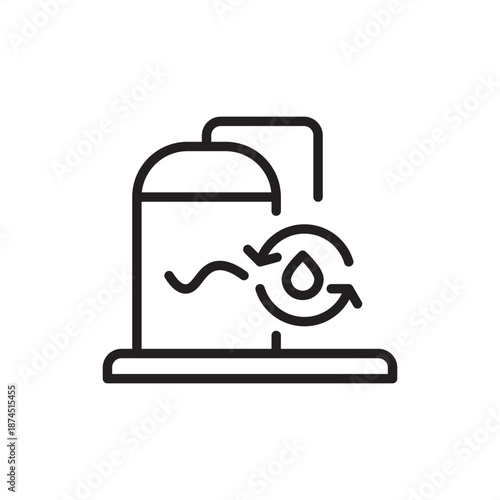 Desalination intake icon symbolizing seawater extraction and water treatment, representing marine utility infrastructure, reverse osmosis systems, nautical resource management, and green technology.
