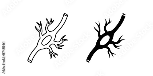 Simple Line Art Neurons Illustration