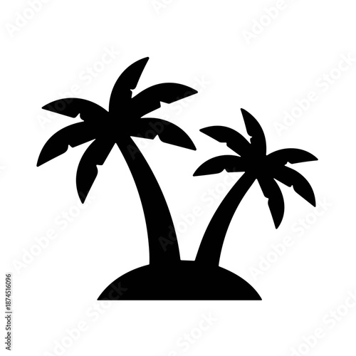 icon illustration palm tree silhouette vector.