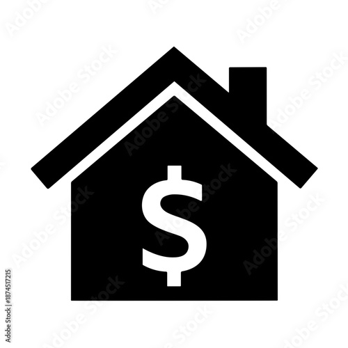  illustration house and icon dollar vector