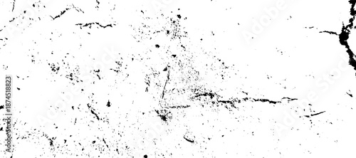 An intricate black and white grunge texture showcasing delicate cracks and scattered dust particles. vector