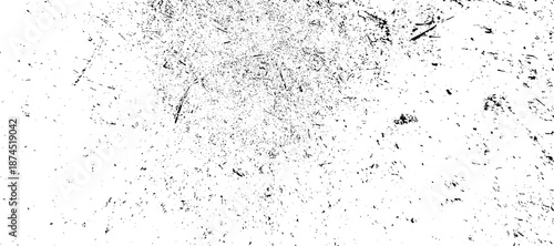 A light black and white grunge overlay featuring scattered delicate flecks and minimal scratches. vector