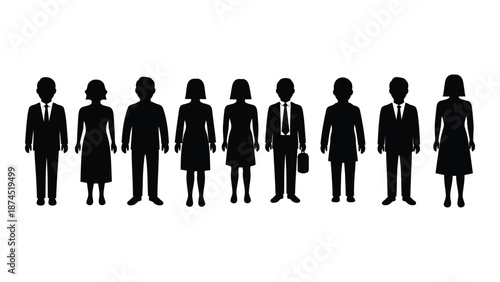 Professional silhouettes isolated on white background, Vector