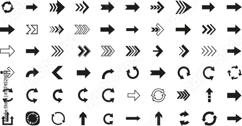 Arrow Direction Icons Set Vector .
