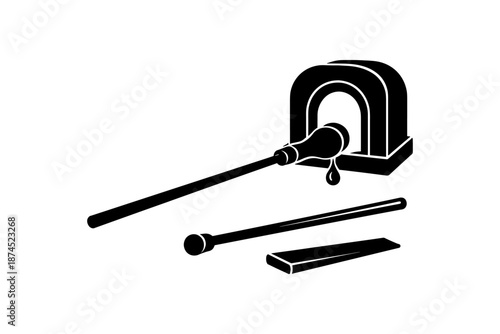 Blacksmith tools silhouette: anvil, hammer, and forge elements