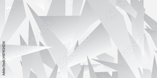 Abstract White and Gray Geometric Triangles Background.