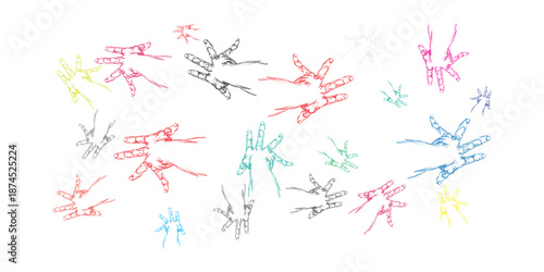 Abstract Colorful Fractal Design on White Background.