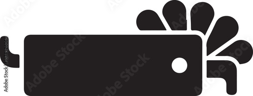  Spark plug gap tool icon in silhouette white background.