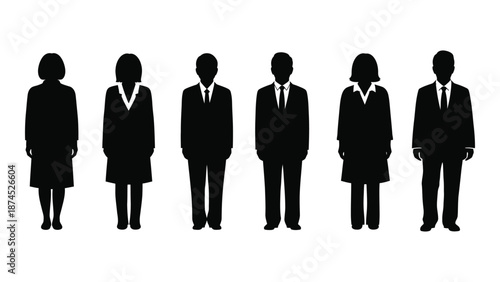 Professional silhouettes isolated on white background, Vector