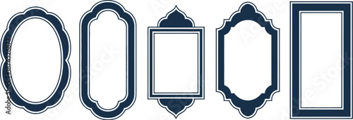 Decorative Vector Frames Concept A Collection of Elegant Blue Borders and Photo Edges with Ornate Designs
