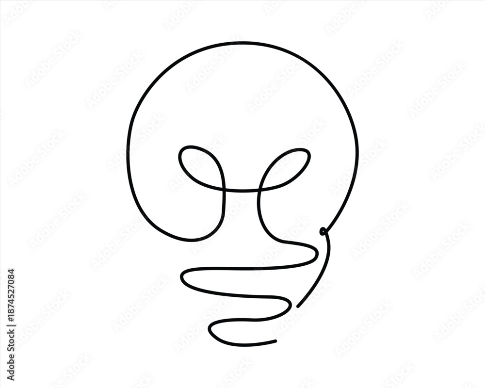 Obraz premium adobe illustrator artwork Light Bulb one line art