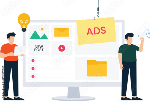 Digital marketing strategy online advertising content promotion business communication web development creative idea flat design modern concept