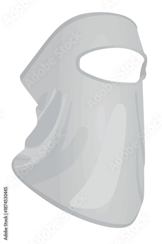 Grey face cover gear. vector