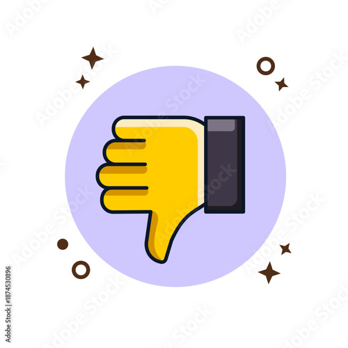 Flat Thumbs Down Dislike Icon Vector Illustration Flat Design